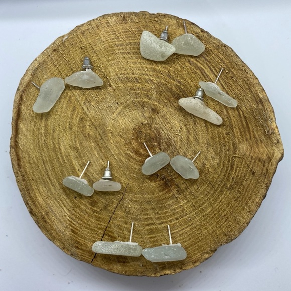Handmade Beach Glass Studs - Picture 4 of 5